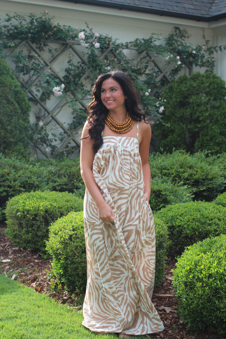 White Leopard Maxi Dress