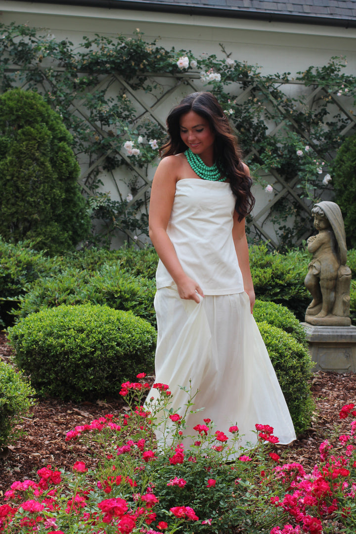 Drop Waist Strapless Dress
