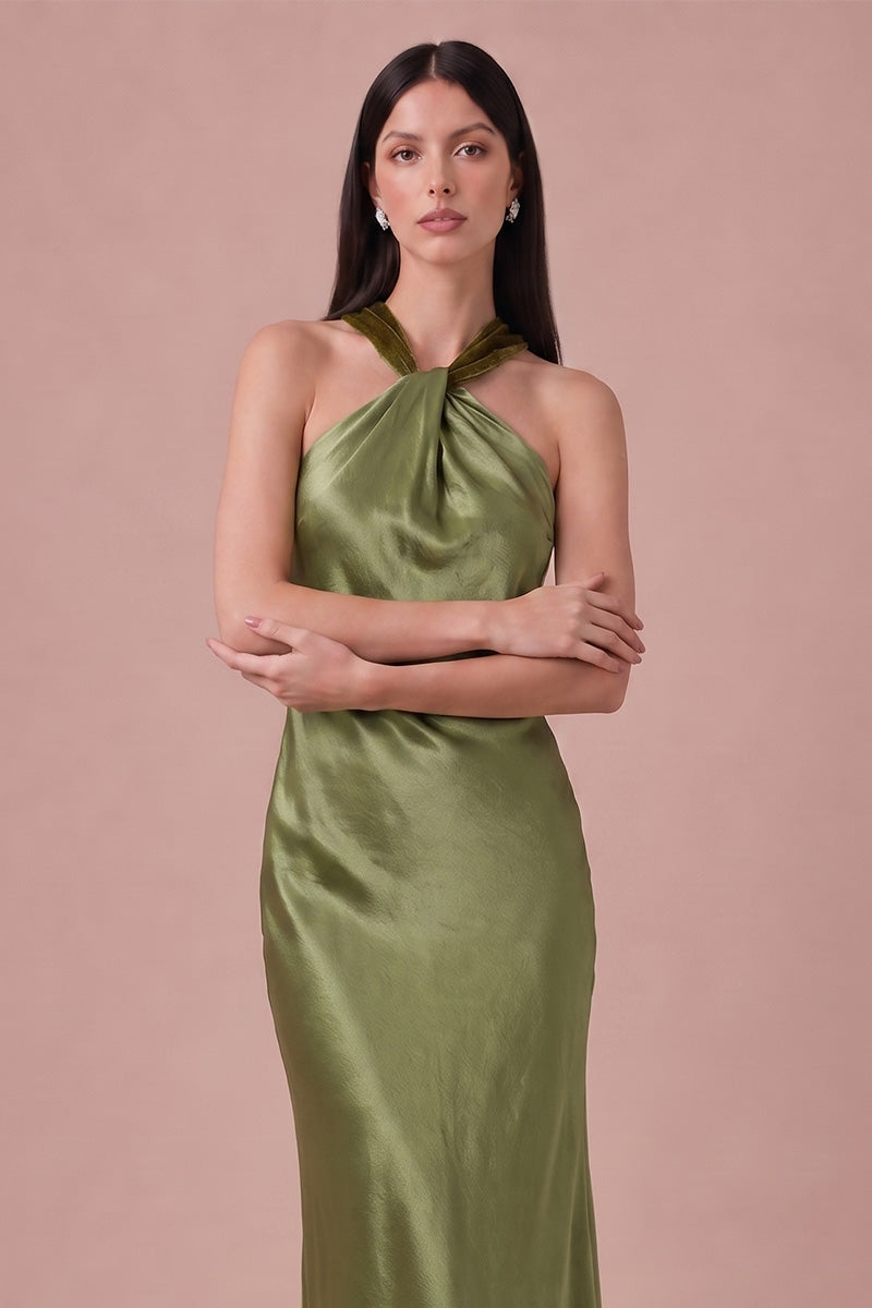 Isabelle Dress in Light Olive