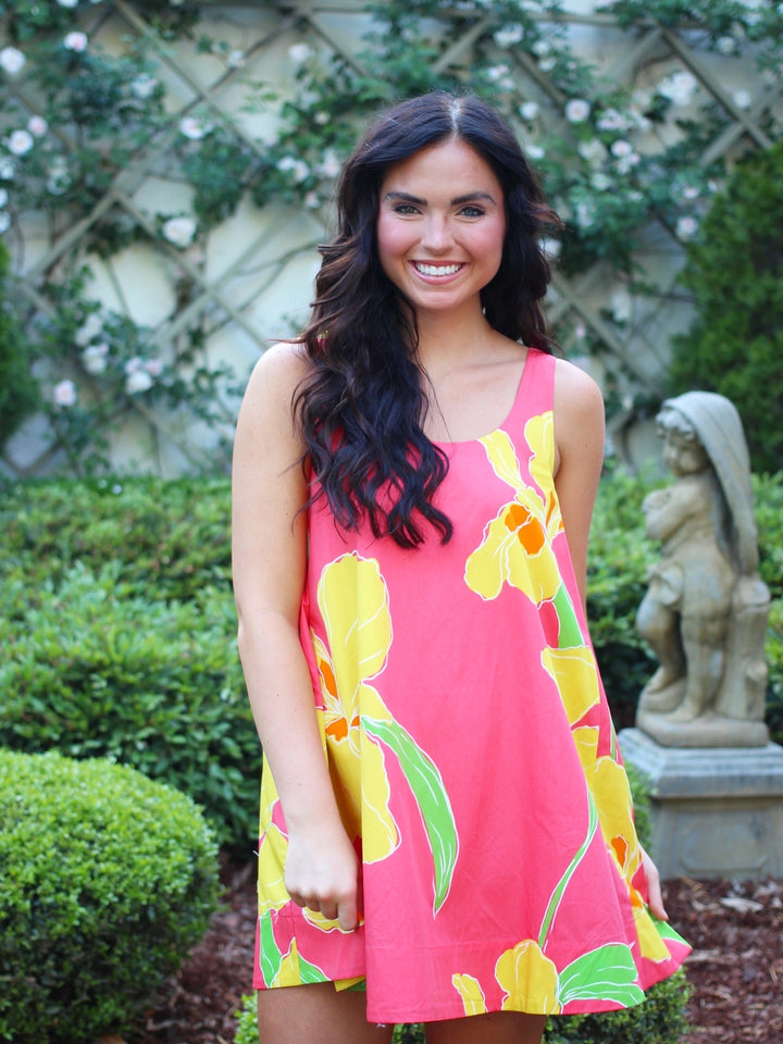 Coral Summer Swing Dress