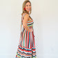 Color Stripes Sleeveless Maxi Dress