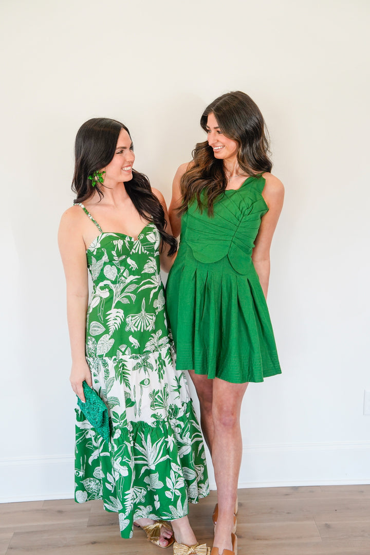 Green One Shoulder Lea Mini Dress