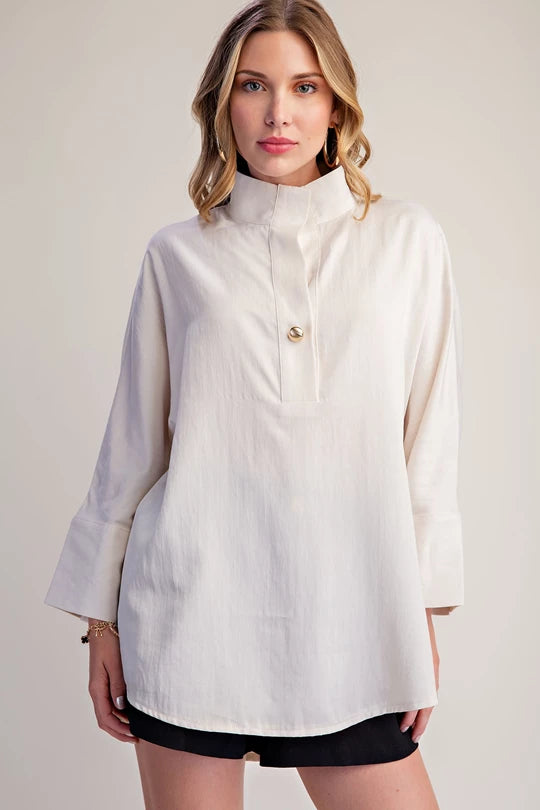 Dolman Shirt Blouse in Ivory
