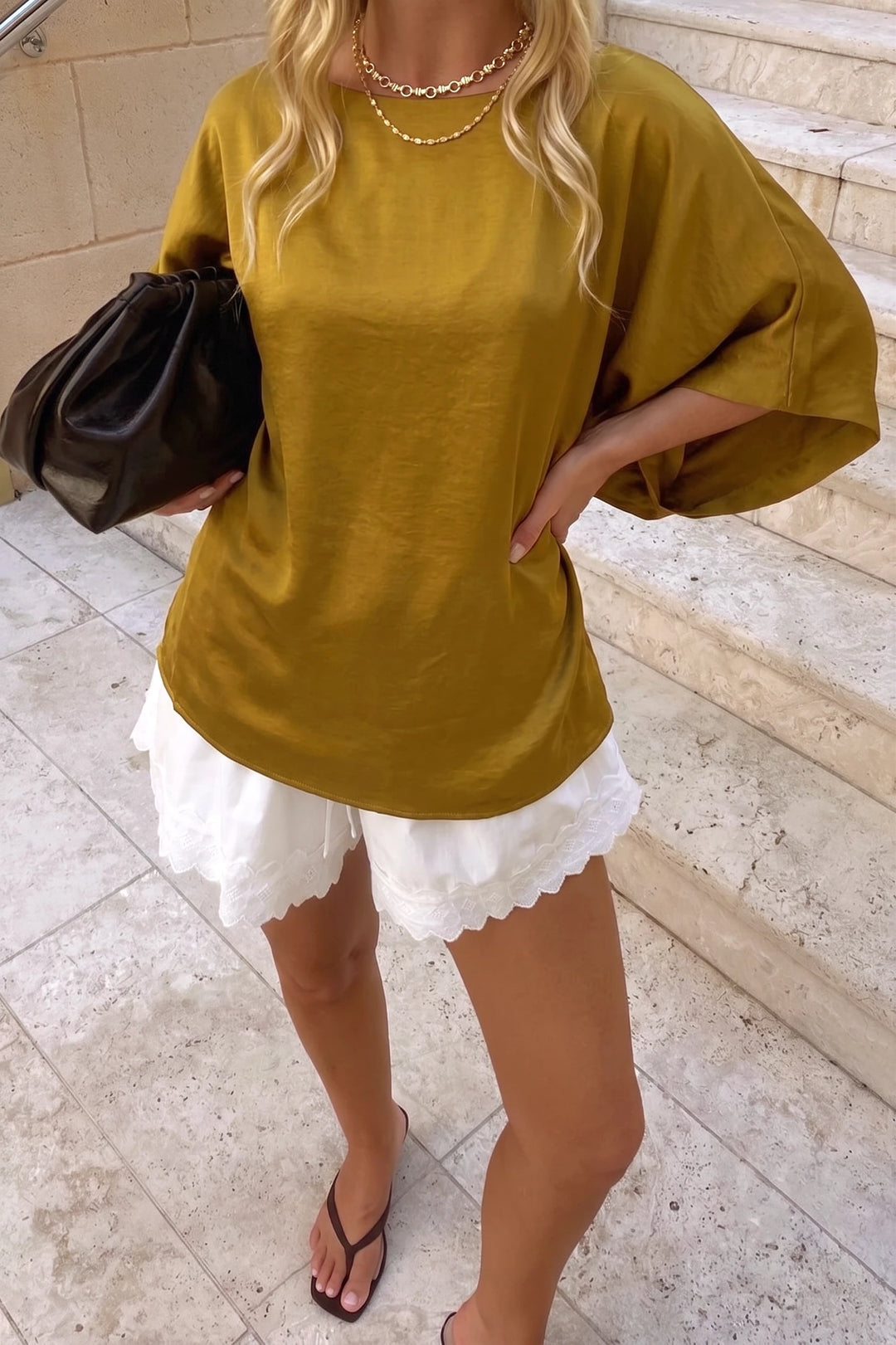 Allegra Top in mustard — view 2