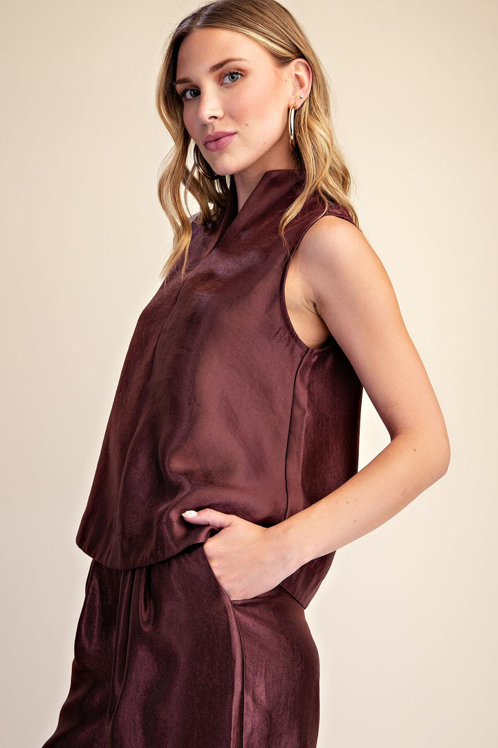 Cami Top in Burgundy