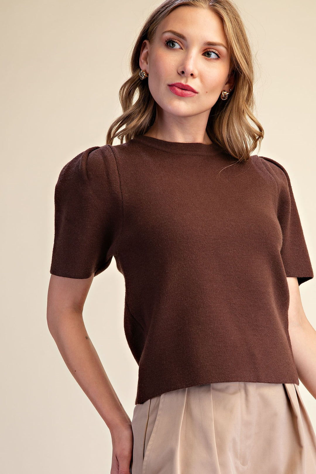Joni Top in brown — view 1