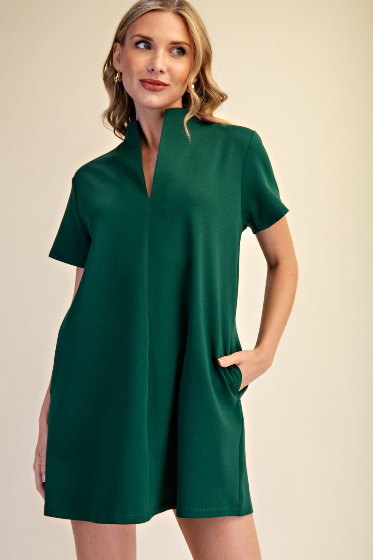 Louisa Dress in Hunter Green