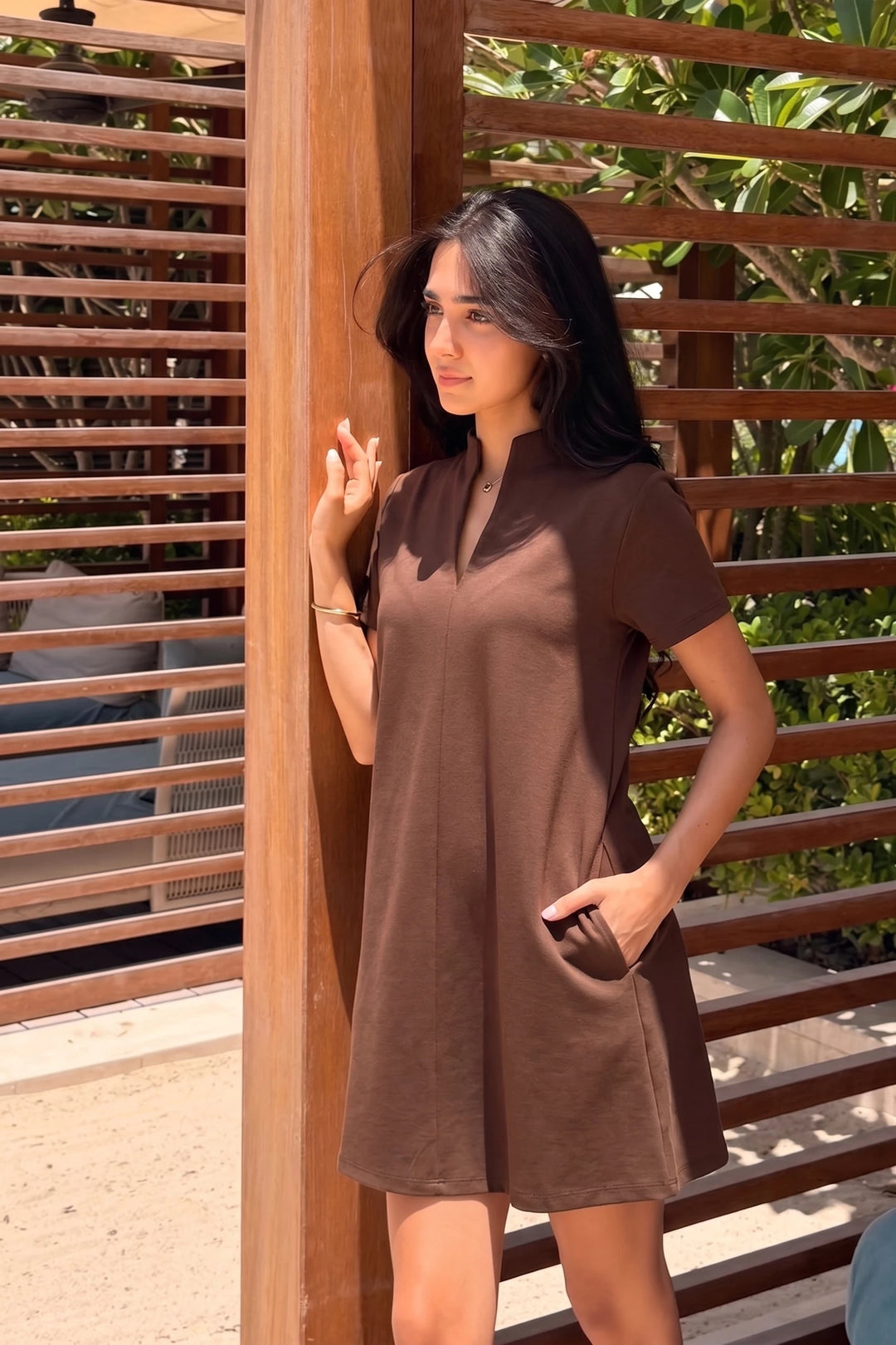 Louisa Dress in Brown