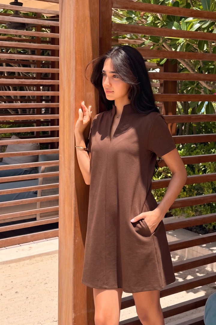 Louisa Dress in Brown