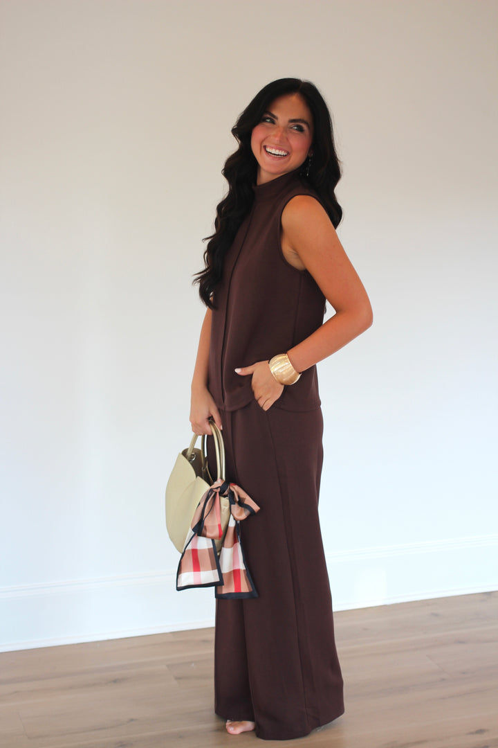 Sleeveless Mock Neck Set