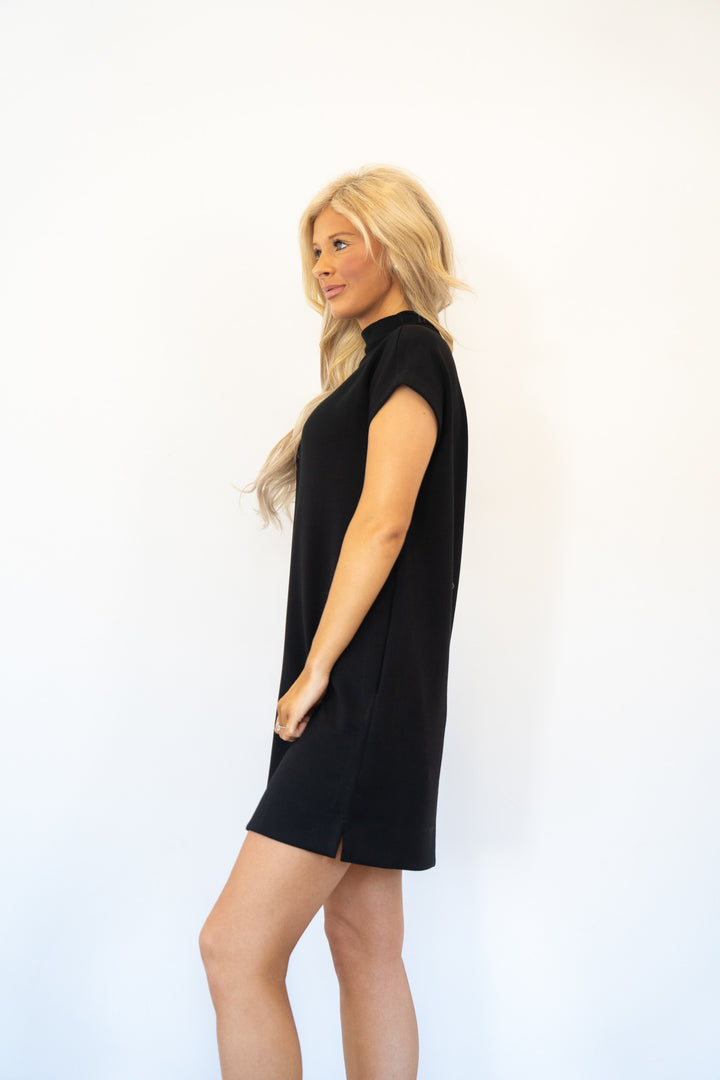 Mock Neck Throw On And Go Dress