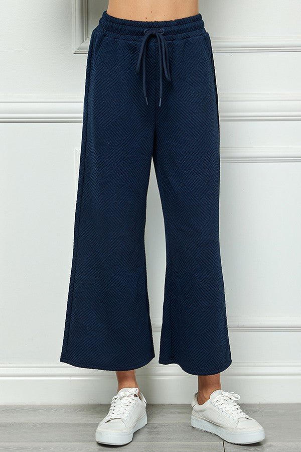 Textured Half Zip Top Pants Set