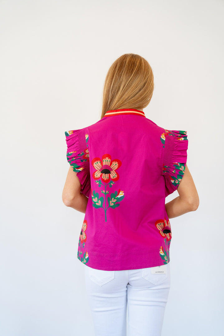 Fuchsia Bouquet Top
