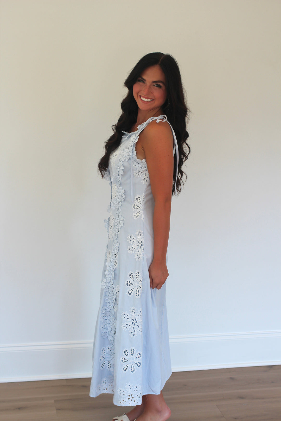 Periwinkle Garden Midi Dress