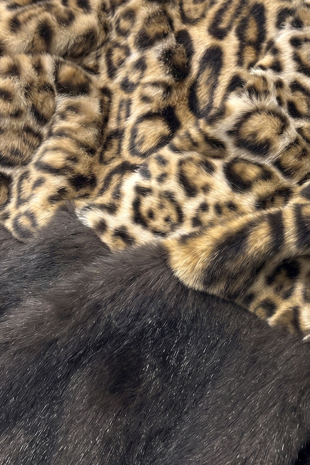 Harlow Jacket in Brown-Leopard - cropped leopard faux fur jacket