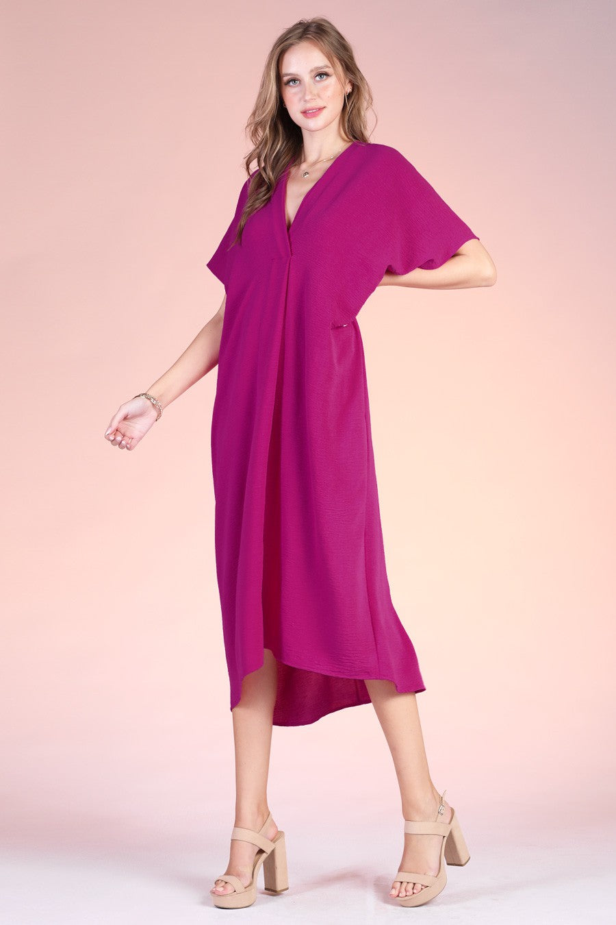 Crepe Caftan Dress