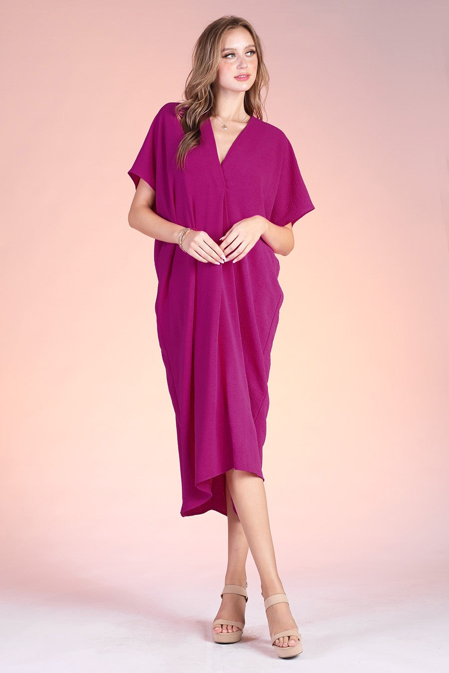 Crepe Caftan Dress