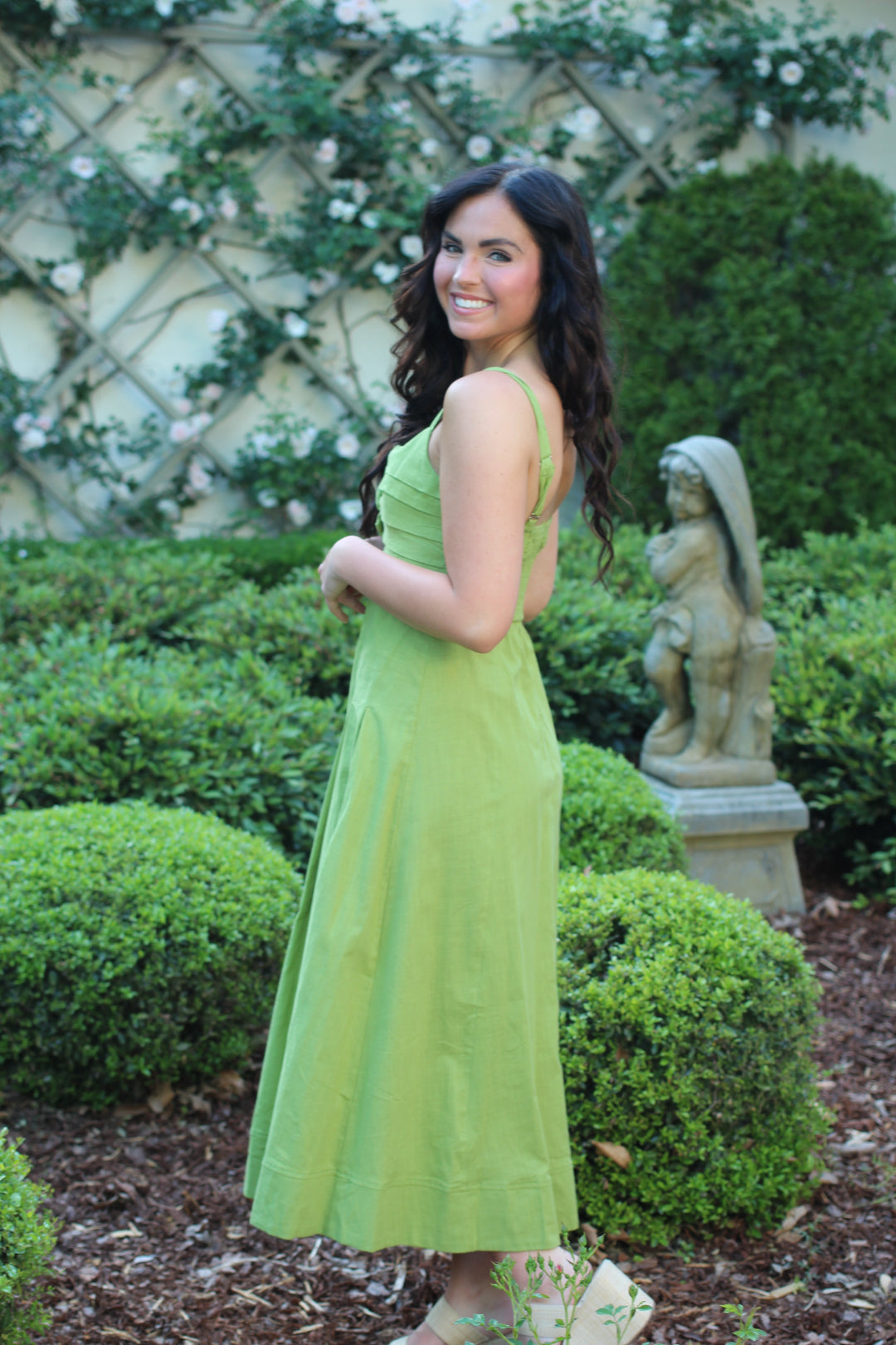 Moss Knotted Front Dress