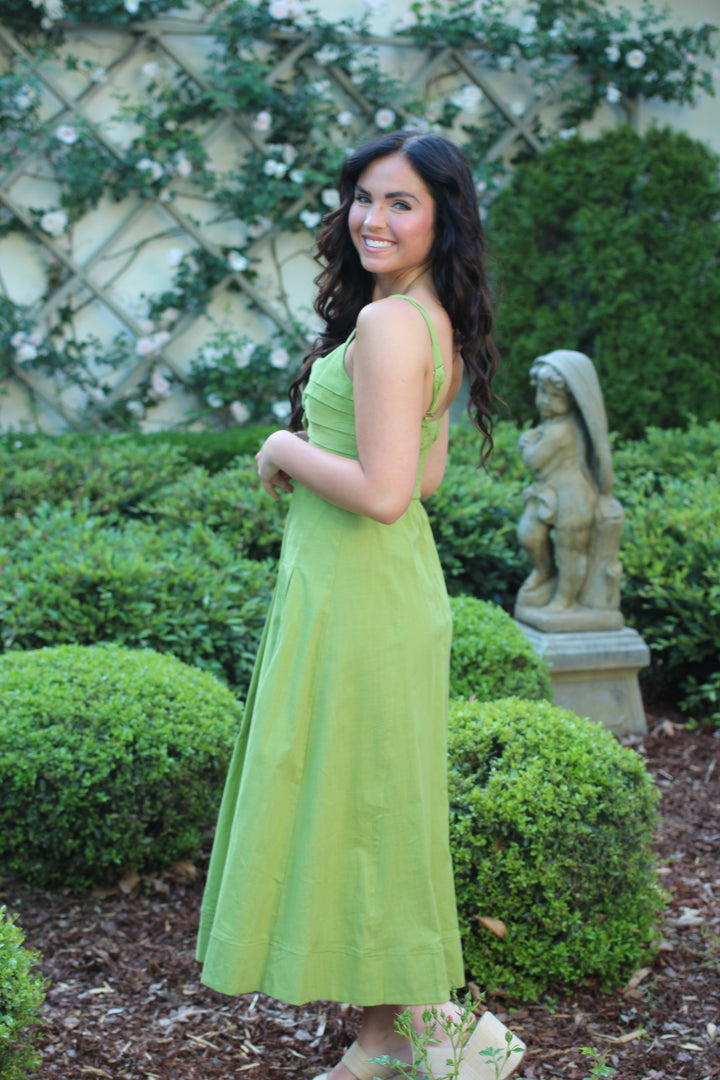 Moss Knotted Front Dress