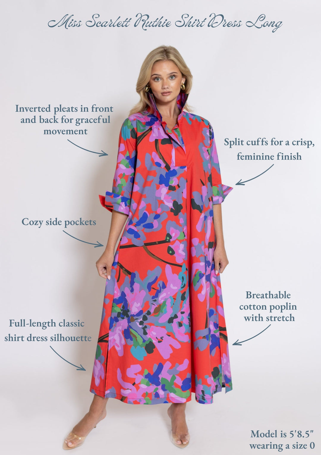 Miss Scarlet Ruthie Shirt Dress - Scarlet Multi