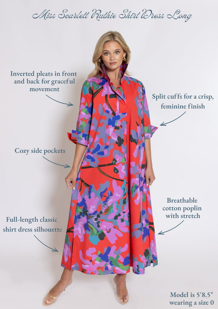 Miss Scarlet Ruthie Shirt Dress - Scarlet Multi
