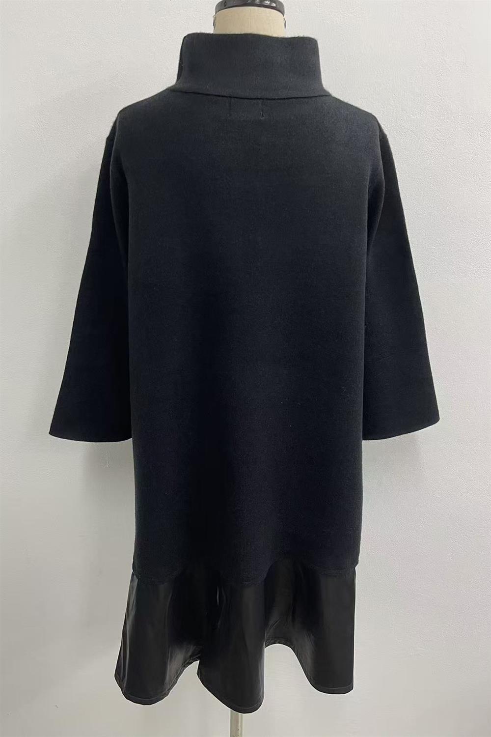 Sallly Leather Hem Dress