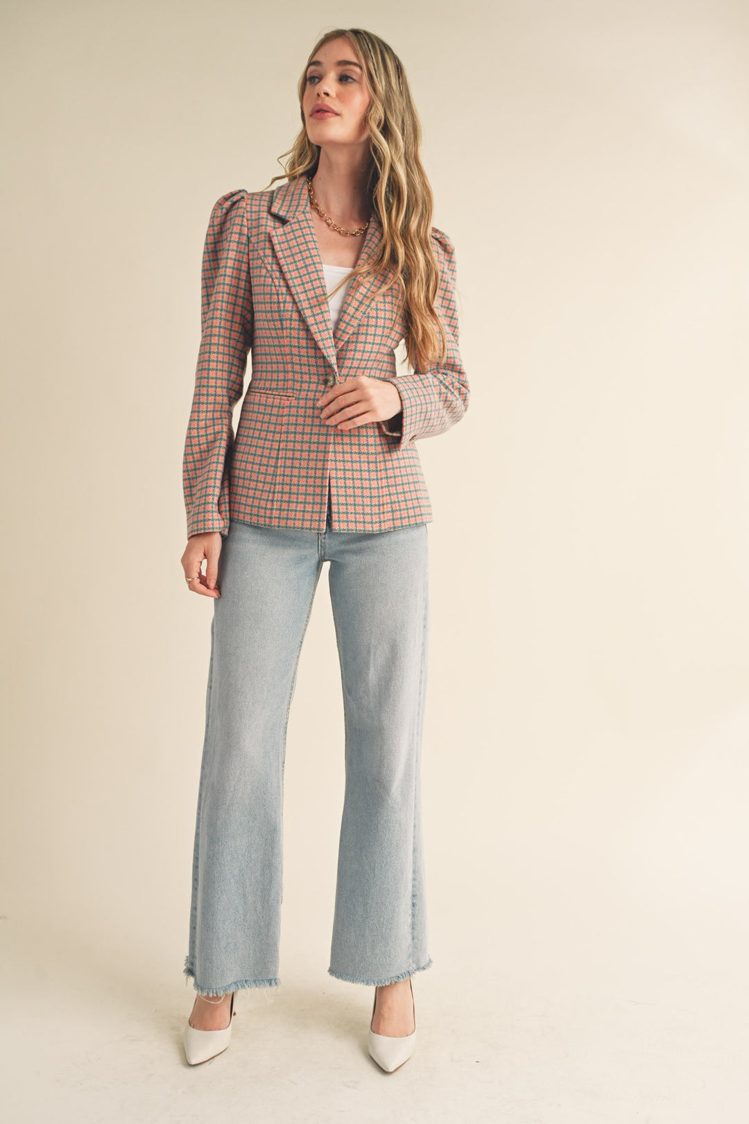 Girly Houndstooth Blazer