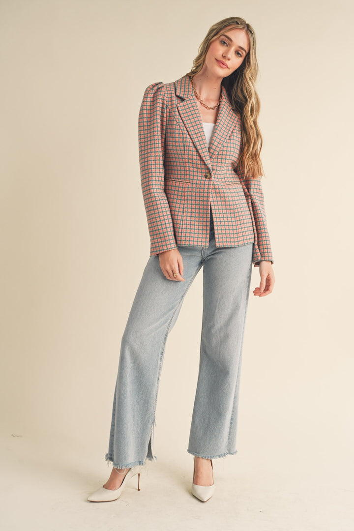 Girly Houndstooth Blazer