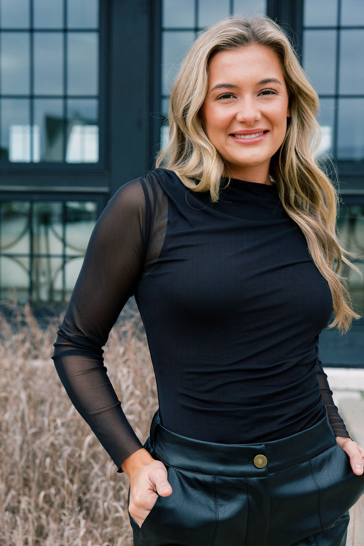 Asymmetric Shirring Bodysuit