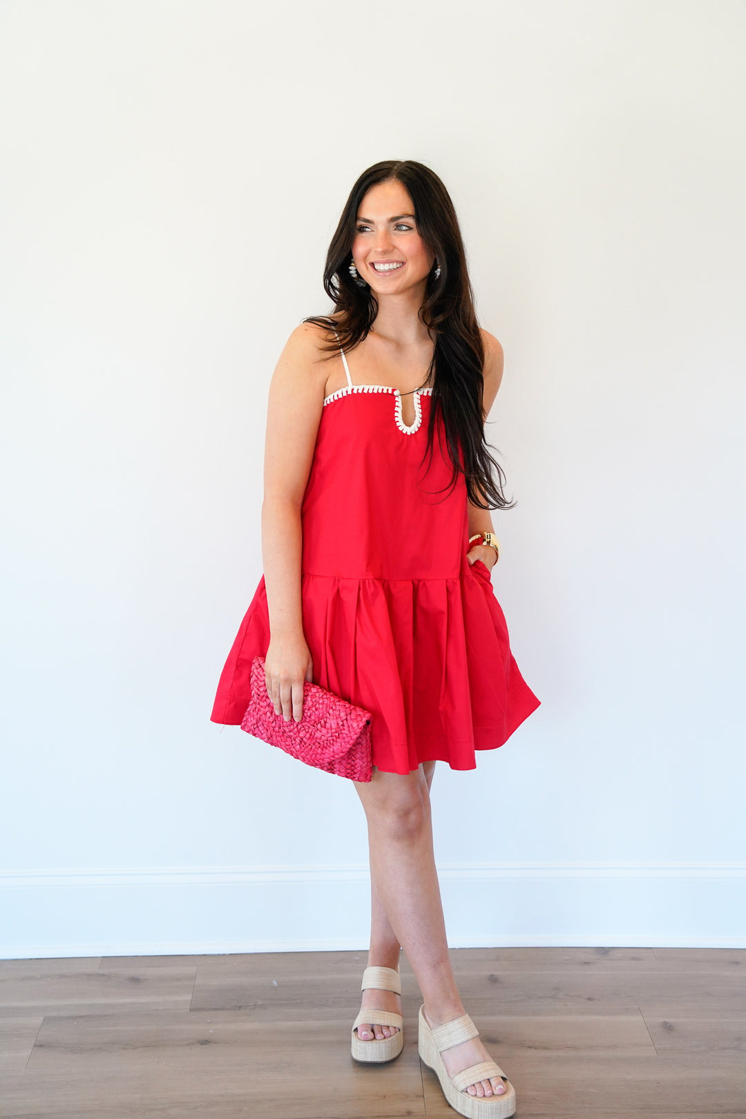 ruby red mini dress Bombshell Swing Dress in Ruby Red MINI