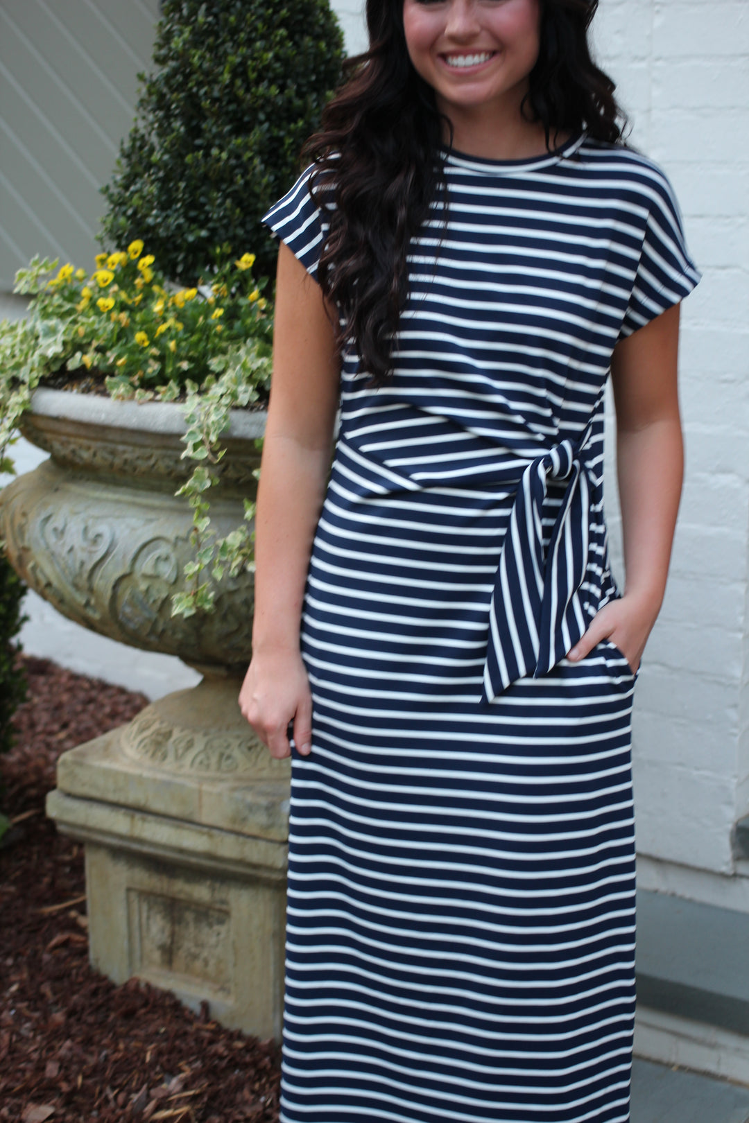 Nautical Tie Midi Dress
