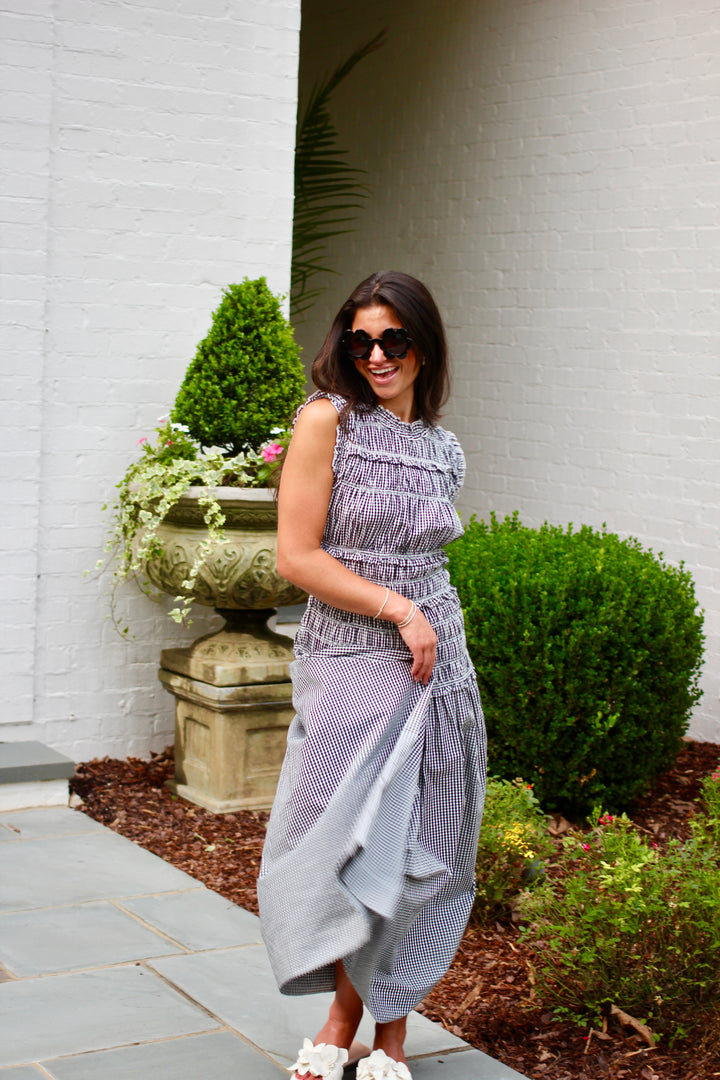 Gingham Drop Waist Dress