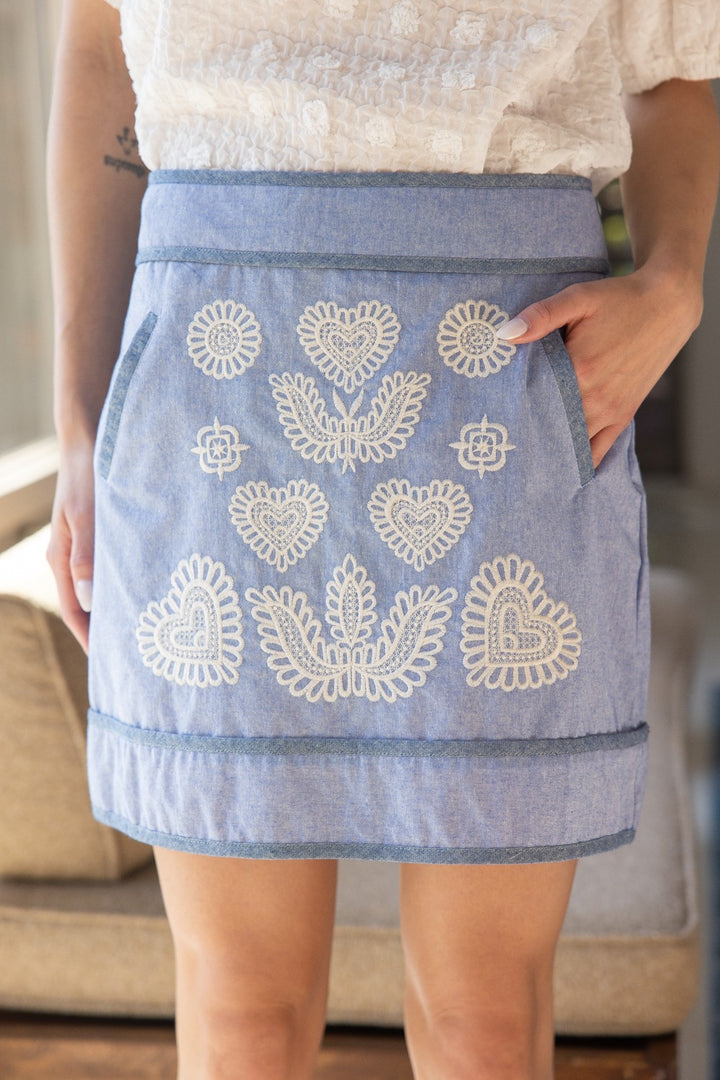 Embroidered Mini Skirt