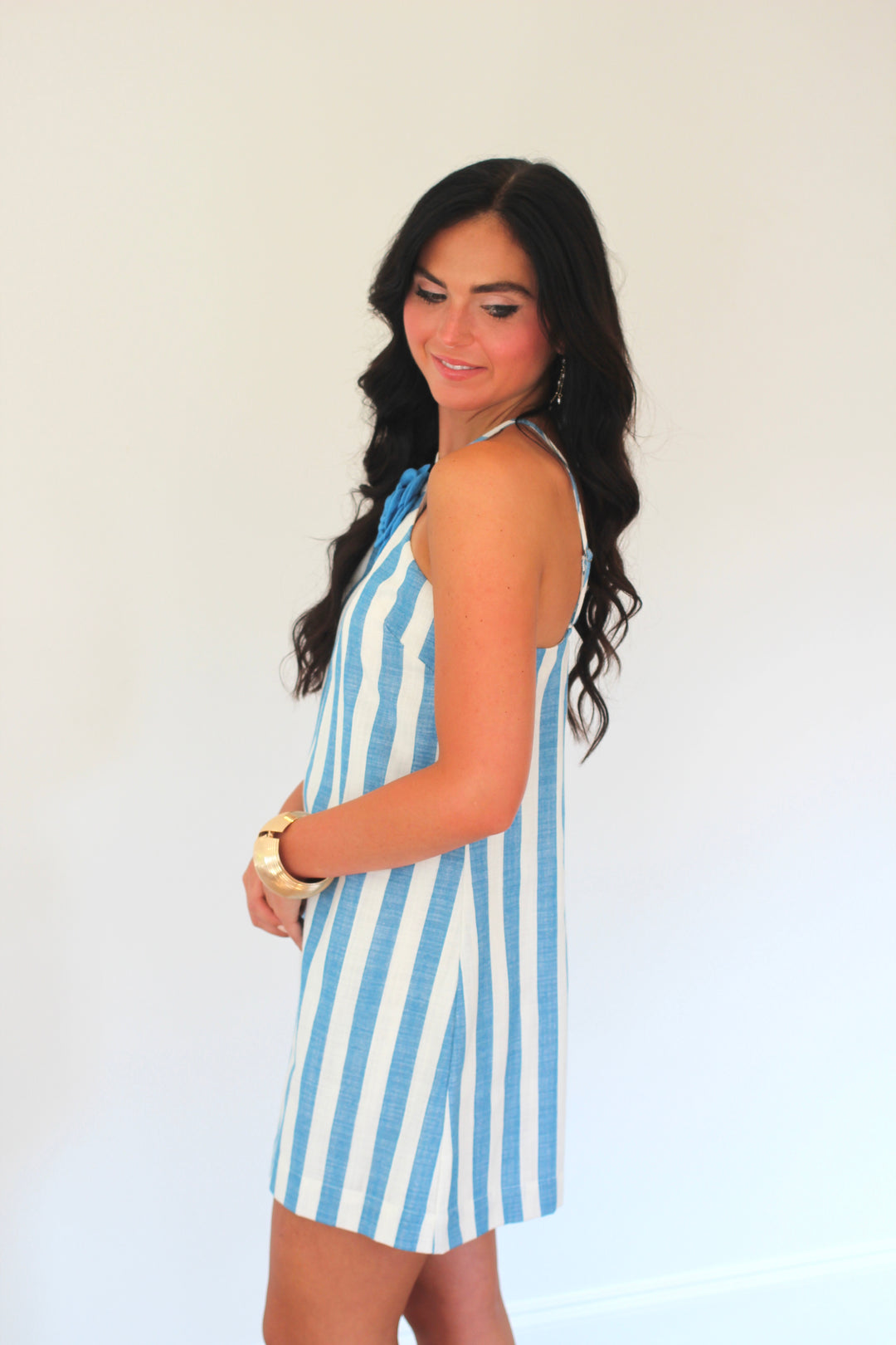 Coastal Stripe Halter Mini