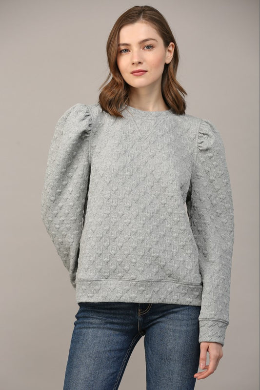 Houndstooth Embossed Elevated Sweatshirt