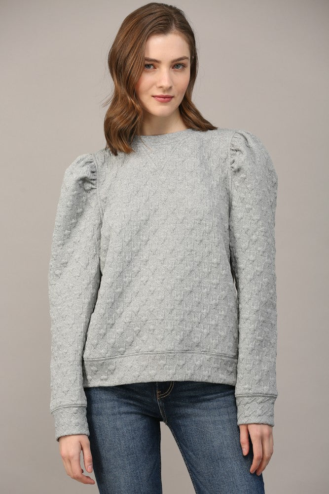 Houndstooth Embossed Elevated Sweatshirt