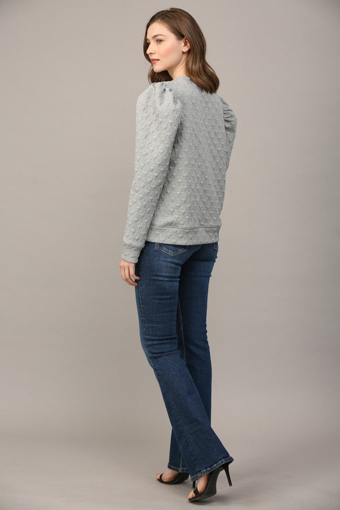 Houndstooth Embossed Elevated Sweatshirt