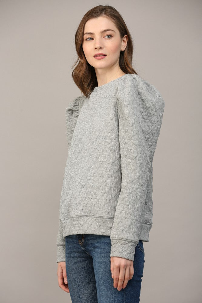 Houndstooth Embossed Elevated Sweatshirt