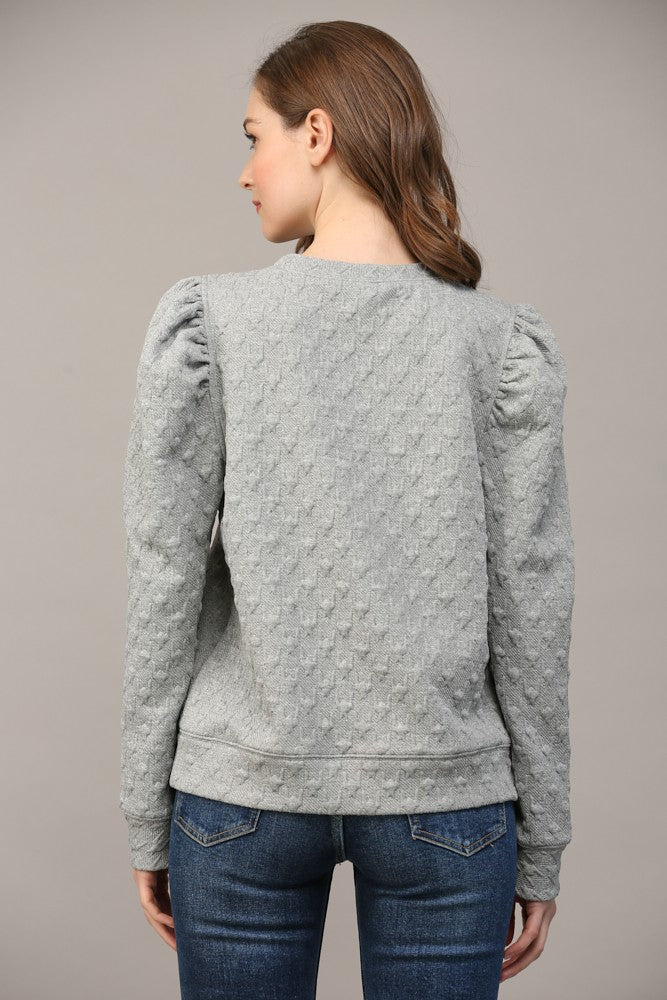 Houndstooth Embossed Elevated Sweatshirt