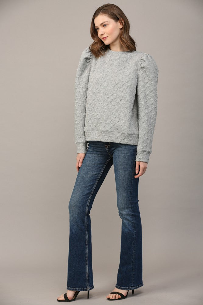 Houndstooth Embossed Elevated Sweatshirt