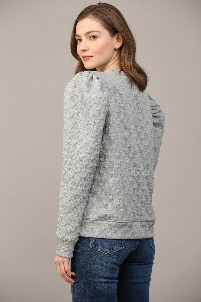 Houndstooth Embossed Elevated Sweatshirt