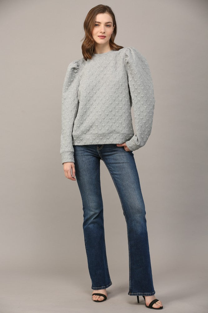 Houndstooth Embossed Elevated Sweatshirt