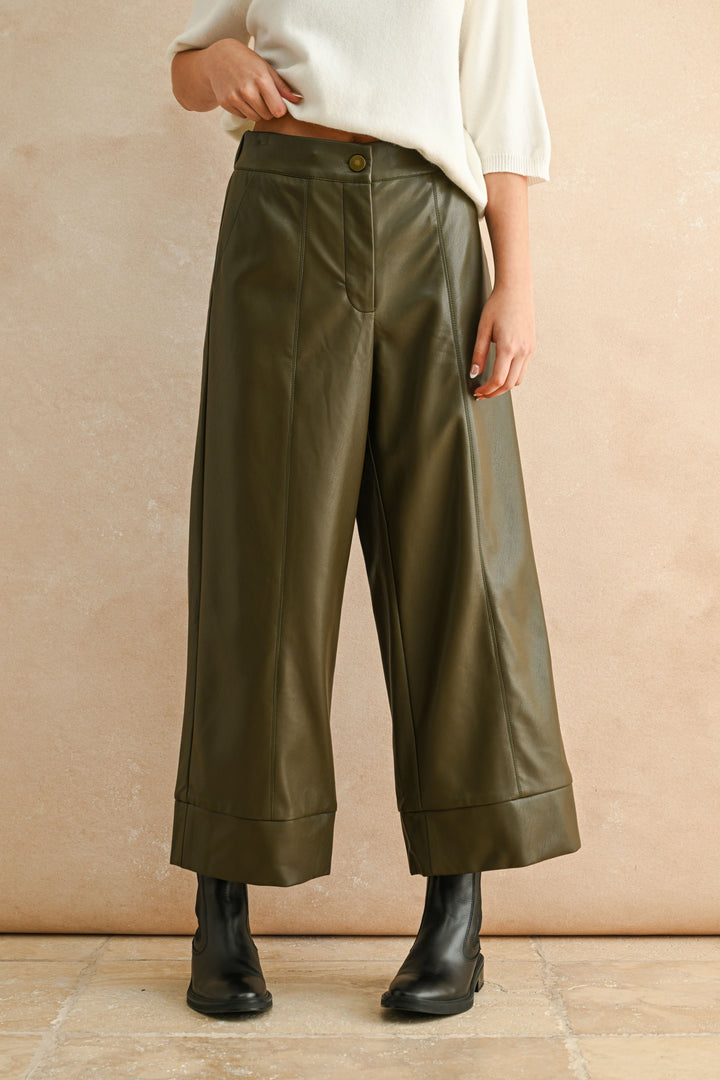 Sage Leather Pants