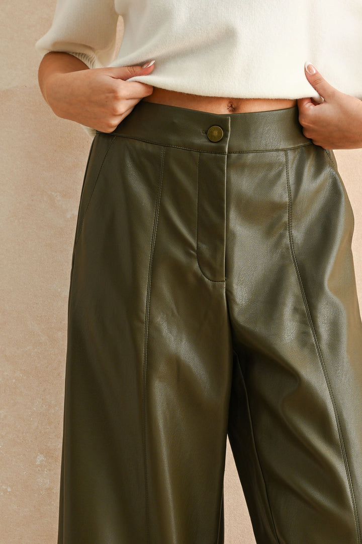 Sage Leather Pants