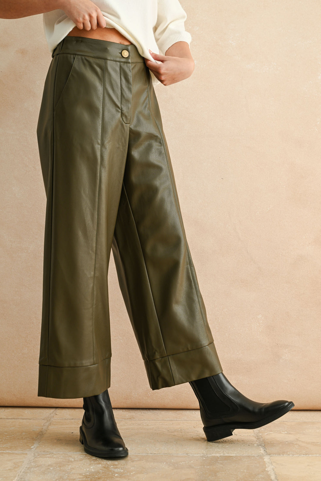 Sage Leather Pants