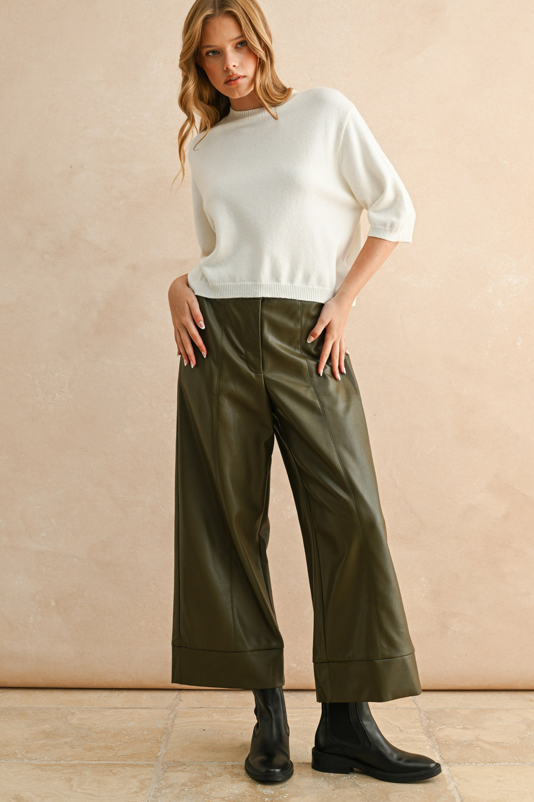 Sage Leather Pants