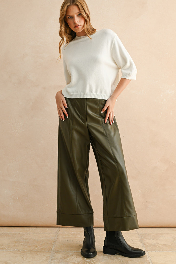 Sage Leather Pants