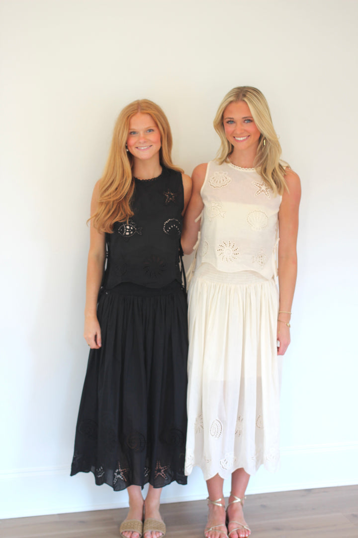 Nautical Eyelet Smocked Set