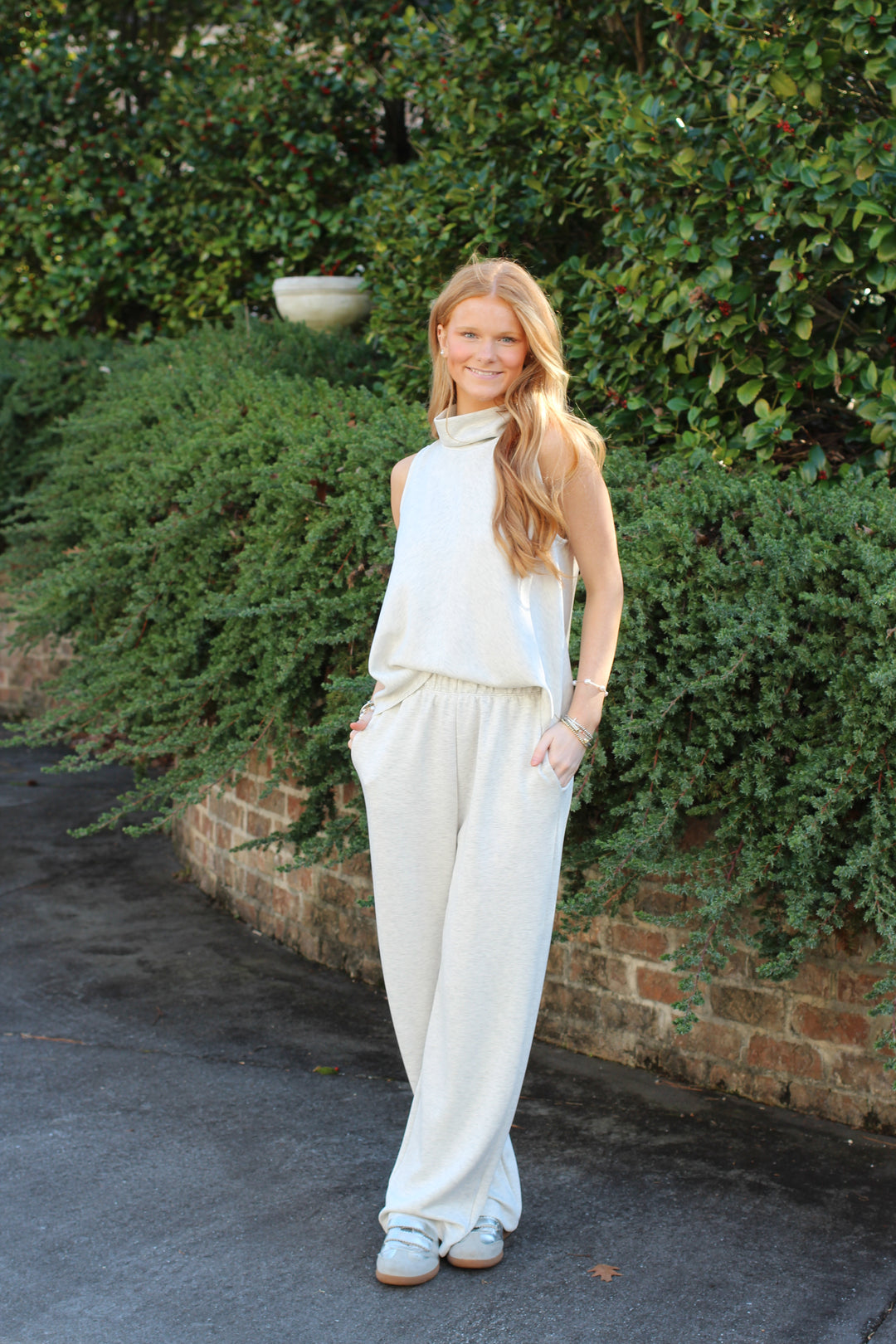 Lux Scuba Mock Neck Sleeveless Set