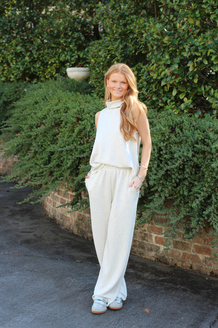 Lux Scuba Mock Neck Sleeveless Set